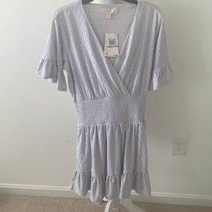 Michael Kors Stretchy lace ruffly lavender coloured dress